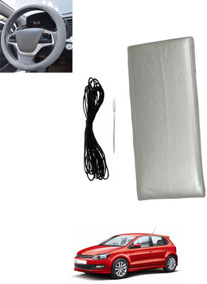 monolive Hand Stiched Steering Cover For Volkswagen Polo GT(Silver, Leatherite)