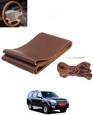 RKPSP Hand Stiched Steering Cover For Hyundai Elite i20(Brown, Leatherite)