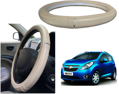 PEEPS STORE Steering Cover For Chevrolet Beat(Black, Red, Leatherite)