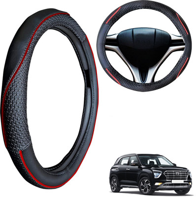 PEEPS STORE Steering Cover For Hyundai Creta(Black, Leatherite)