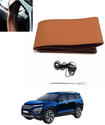 MSNP Hand Stiched Steering Cover For Tata Safari(Tan, Leatherite)