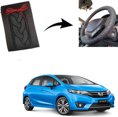 Autoinnovation Hand Stiched Steering Cover For Honda Jazz(Black, Leather)