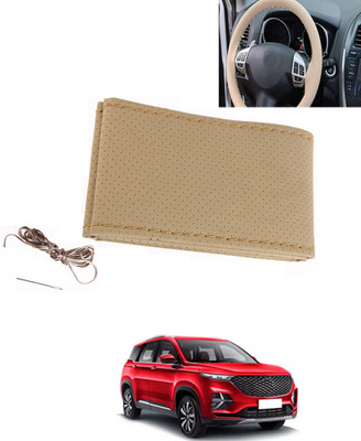 MATIES Hand Stiched Steering Cover For Universal For Car Universal For Car(Beige, Leatherite)
