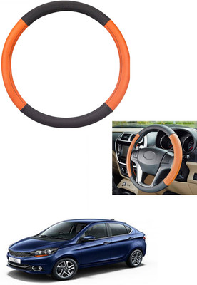 MATIES Steering Cover For Tata Universal For Car(Tan/Black, Leather)