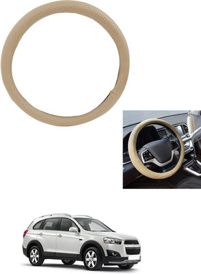 MATIES Steering Cover For Chevrolet Captiva(Beige, Leather)