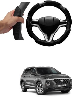 RONISH Hand Stiched Steering Cover For Hyundai Universal For Car(Black, Leatherite)