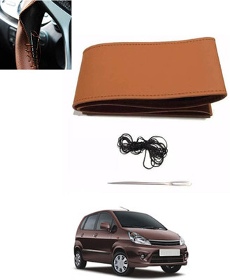 MSNP Hand Stiched Steering Cover For Maruti Zen Estilo(Tan, Leatherite)