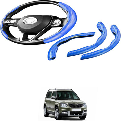 Pecunia Steering Cover For Renault Duster(Carbon Fiber Blue, Polyurethane)
