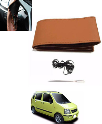 ABJD Hand Stiched Steering Cover For Suzuki WagonR(Tan, Leatherite)