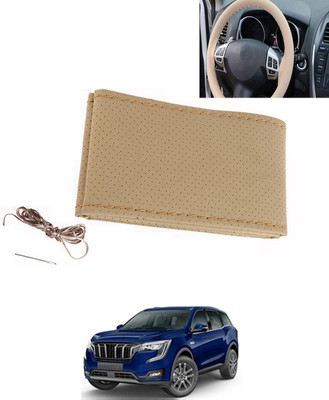 MATIES Hand Stiched Steering Cover For Mahindra Universal For Car(Beige, Leatherite)