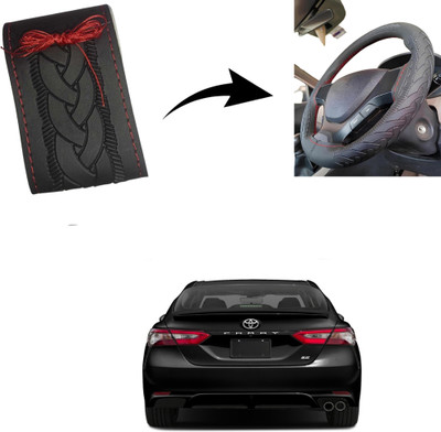 Autoinnovation Hand Stiched Steering Cover For Toyota Camry(Black, Leather)