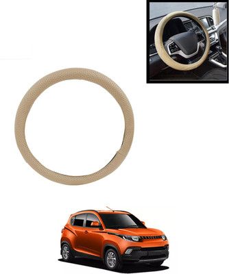 AYW Steering Cover For Mahindra KUV100(Beige, Leatherite)