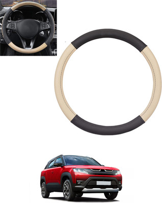 MSNP Steering Cover For Maruti Universal For Car(Beige & Black, Leatherite)