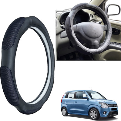 PEEPS STORE Steering Cover For Maruti WagonR(Black, Leatherite)