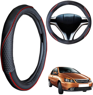 PEEPS STORE Steering Cover For Tata Indigo Marina(Black, Leatherite)