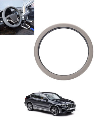 monolive Hand Stiched Steering Cover For BMW X5(Silver, Leatherite)