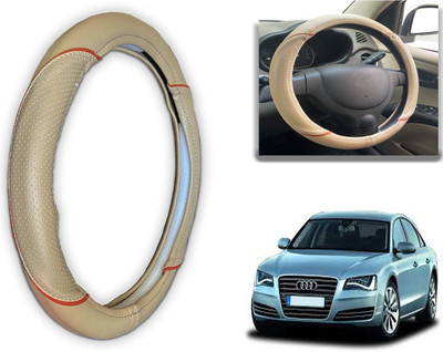 PEEPS STORE Steering Cover For Audi A8(Black, Red, Leatherite)