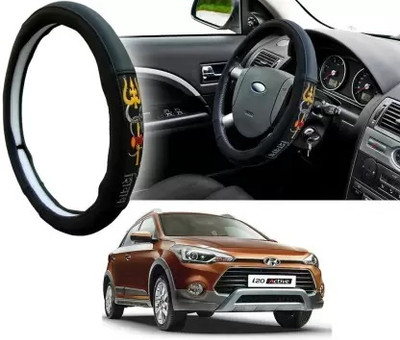 GS Grow n Shine Hand Stiched Steering Cover For Hyundai i20(Black, Leatherite)