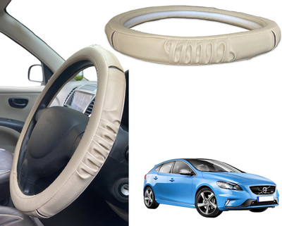 PEEPS STORE Steering Cover For Volvo V40(Black, Red, Leatherite)