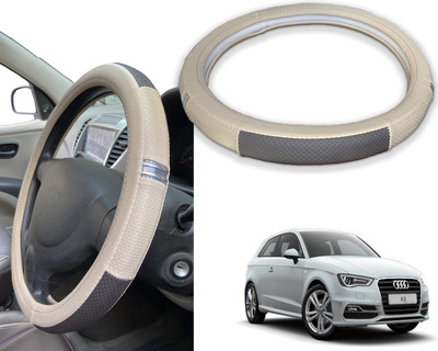 PEEPS STORE Steering Cover For Audi A3(Red, Black, Leatherite)