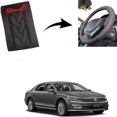 Autoinnovation Hand Stiched Steering Cover For Volkswagen Passat(Black, Leather)