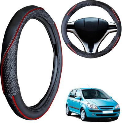 PEEPS STORE Steering Cover For Hyundai Getz(Black, Leatherite)