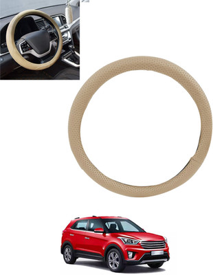 monolive Hand Stiched Steering Cover For Hyundai Creta(Beige, Leatherite)