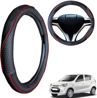 PEEPS STORE Steering Cover For Maruti Alto(Black, Leatherite)