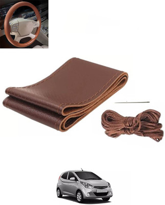 RKPSP Hand Stiched Steering Cover For Chevrolet Enjoy(Brown, Leatherite)