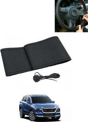 MATIES Hand Stiched Steering Cover For Universal For Car Grand Vitara(Black, Leatherite)