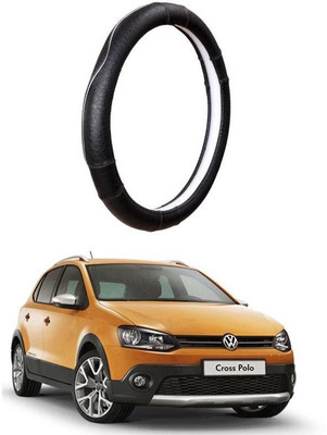 AUTO PEARL Steering Cover For Volkswagen Polo Cross(Black, Leatherite)