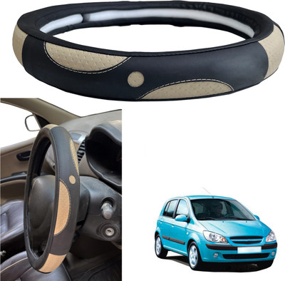 PEEPS STORE Steering Cover For Hyundai Getz(Black, Leather)