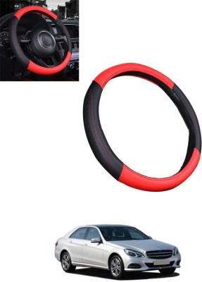 MATIES Steering Cover For Mercedes Benz E250(Red/Black, Leatherite)