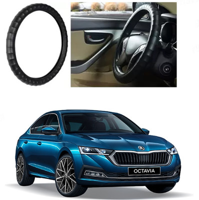 OOLTAH PAHIYA Hand Stiched Steering Cover For Skoda NA(Black, Leatherite)
