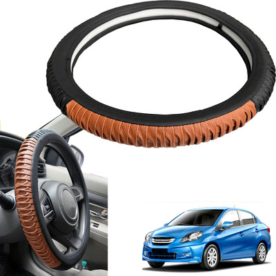 PEEPS STORE Steering Cover For Honda Amaze(Black, Leatherite)