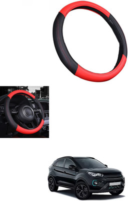 MATIES Steering Cover For Tata Universal For Car(Red/Black, Leather)