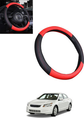 ABJD Steering Cover For Honda Accord(Red, Black, Leatherite)