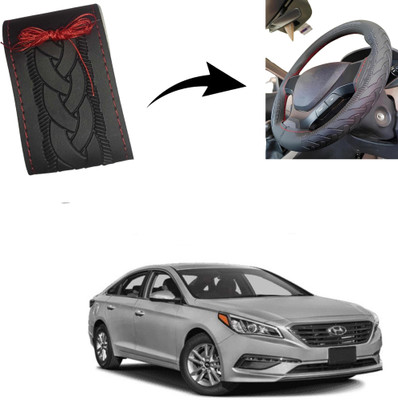 Autoinnovation Hand Stiched Steering Cover For Hyundai Sonata(Black, Leather)