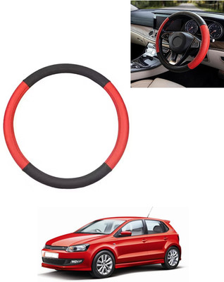 AYW Steering Cover For Volkswagen Polo GT(Red/Black, Leatherite)