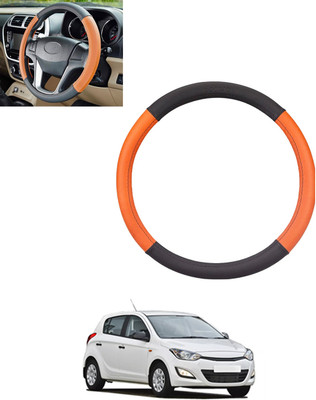 monolive Steering Cover For Hyundai i20(Tan, Black, Leatherite)