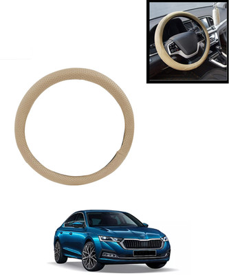 AYW Steering Cover For Skoda Octavia(Beige, Leatherite)