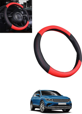 monolive Steering Cover For Volkswagen Universal For Car(Red, Black, Leatherite)