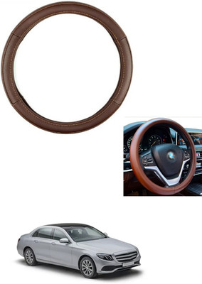 MATIES Steering Cover For Mercedes Benz E200(Brown, Leather)