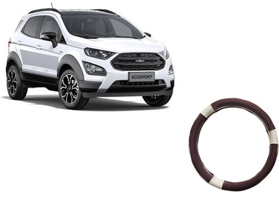 HOTRENZ Steering Cover For Ford Ecosport(White,Brown, Leatherite)