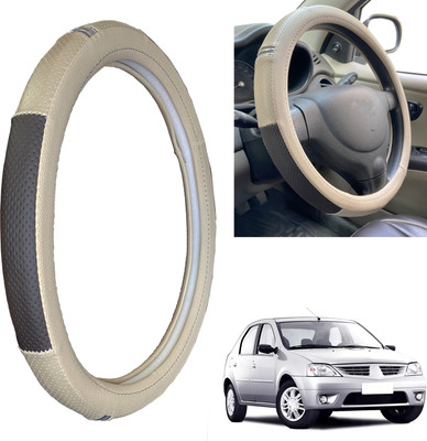 PEEPS STORE Steering Cover For Mahindra Logan(Black, Leatherite)