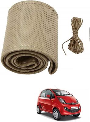 ARNEJA Hand Stiched Steering Cover For Tata Nano(Beige, Leather)