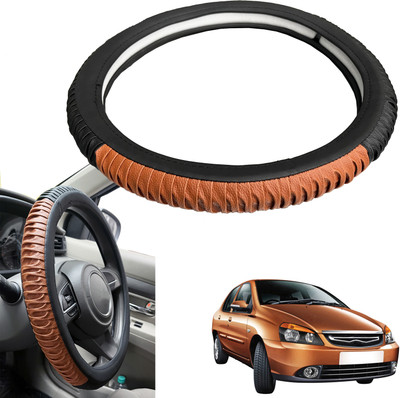 PEEPS STORE Steering Cover For Tata Indigo(Black, Leatherite)
