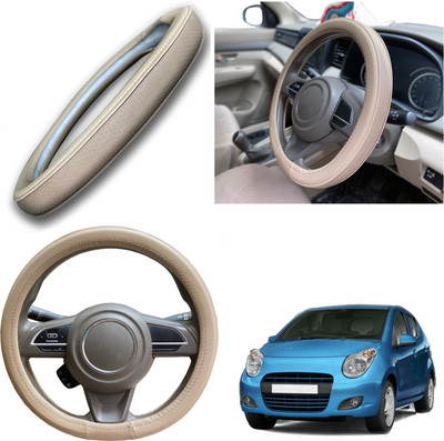 PEEPS STORE Steering Cover For Maruti A-Star(Black, Leatherite)