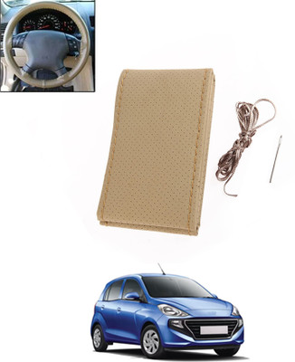 monolive Hand Stiched Steering Cover For Hyundai Santro(Beige, Leatherite)