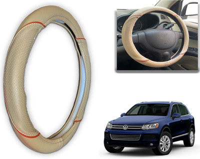 PEEPS STORE Steering Cover For Volkswagen Touareg(Black, Red, Leatherite)